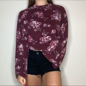 Floral Cropped Sweater